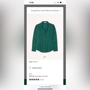 SOLD Abercrombie satin button up wore once